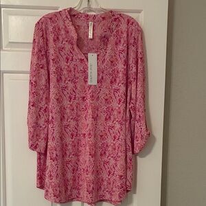 Elegant Pink Patterned Women's Tunic